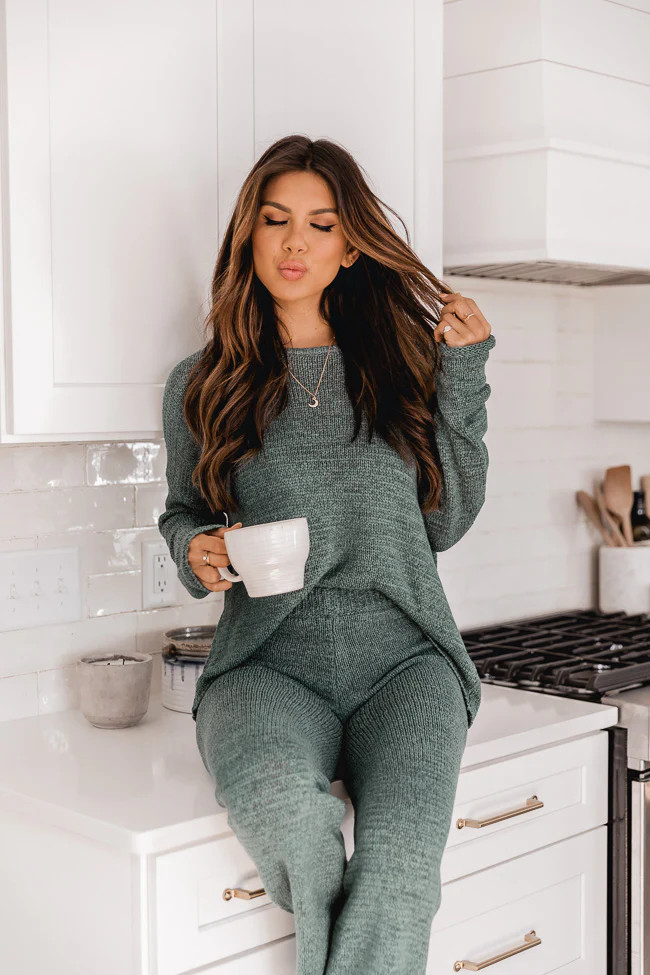Wonder Often Green Sweater | The Pink Lily Boutique