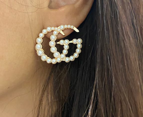 GG faux Pearl earrings | Etsy (US)