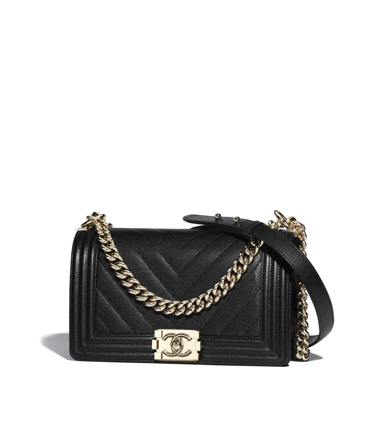 Grained Calfskin & Gold-Tone Metal Black BOY CHANEL Handbag | Chanel, Inc. (US)