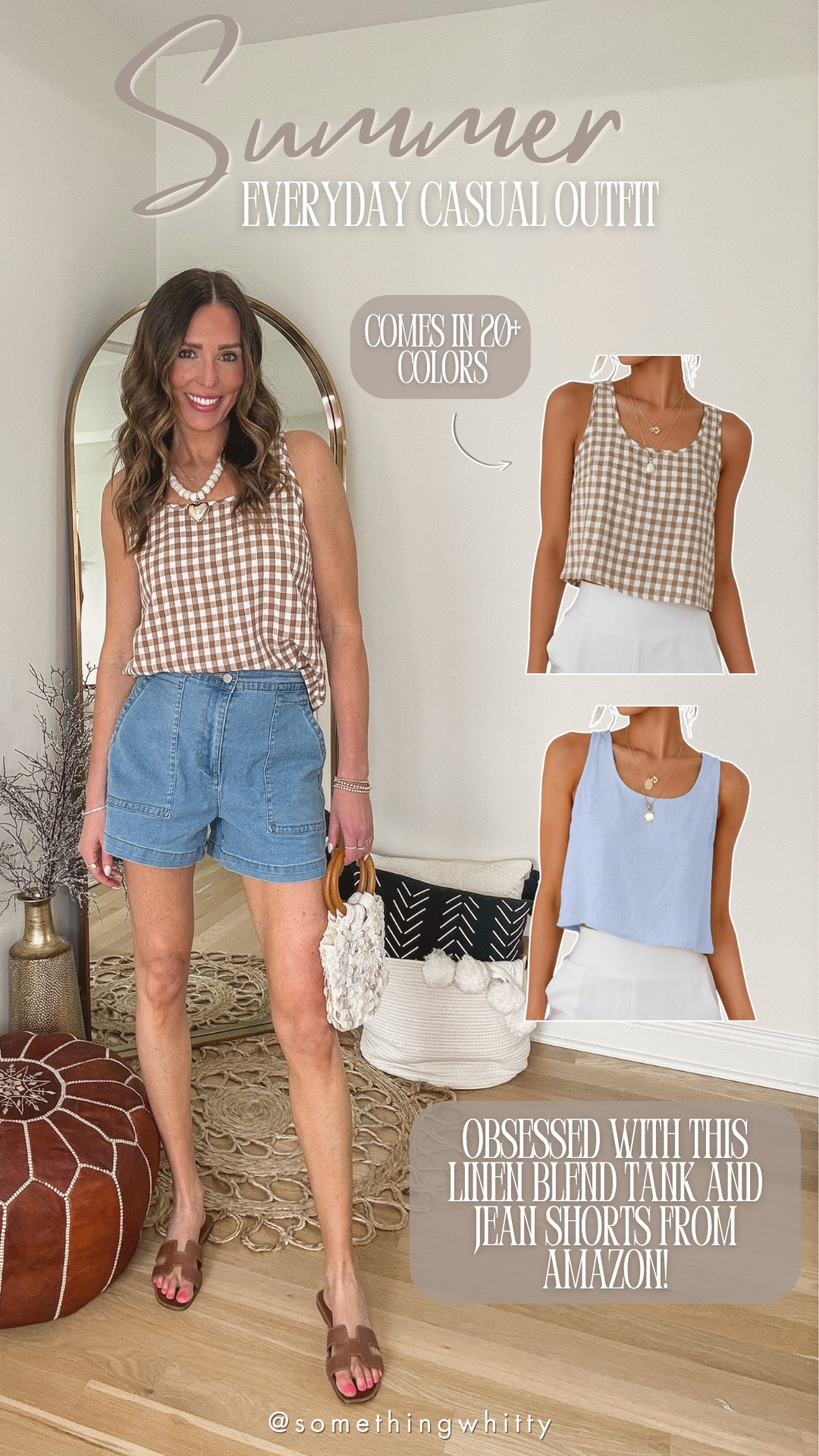 Obsessed with this linen blend tank and jean shorts from Amazon! // wearing a small in both, sandals fit true to size #summerstyle #amazonfinds #fashion #style #denimshorts #founditonamazon #amazoncreatorfinds

#LTKootd #LTKSeasonal #LTKTall