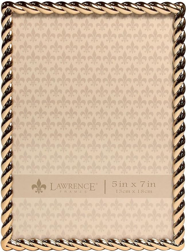 Lawrence Frames Rope Design Metal Frame, 5x7, Gold | Amazon (US)