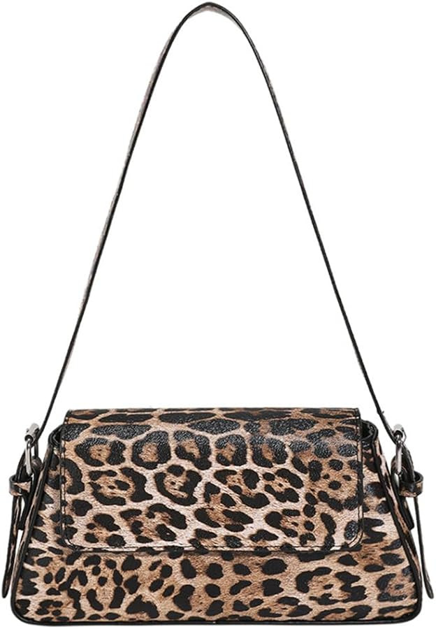 Leopard Print Shoulder Bag Cheetah Print Hobo Handbag Women Leather Vintage Clutch Handbag Purse | Amazon (US)