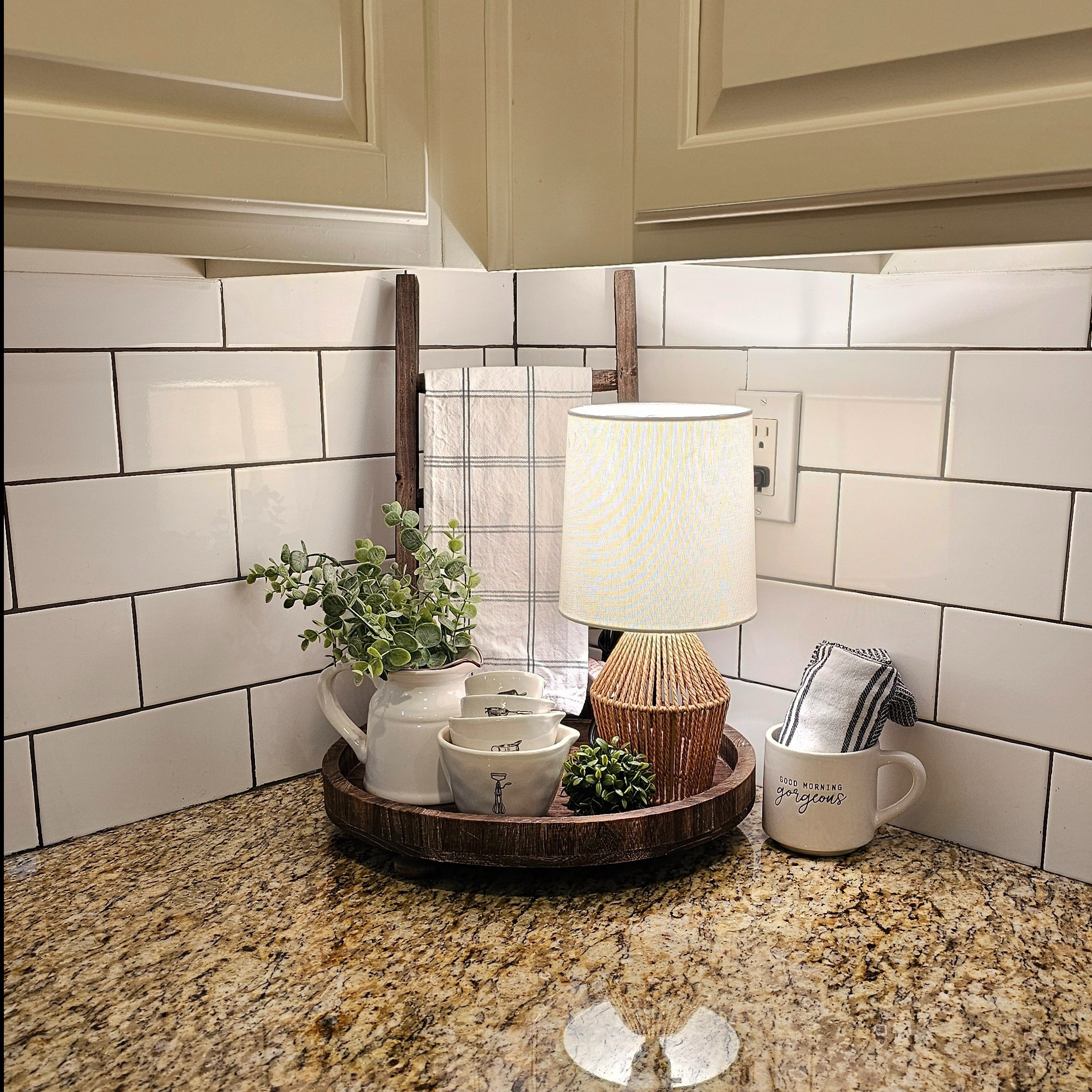 This mini rattan table lamp is perfect for adding a little extra lighting to any small space! #bohodecor #tabledecor #lighting #kitchendecor #kitchencounterdecor #springdecor #cabinetlighting

#LTKhome #LTKSpringSale #LTKfindsunder50