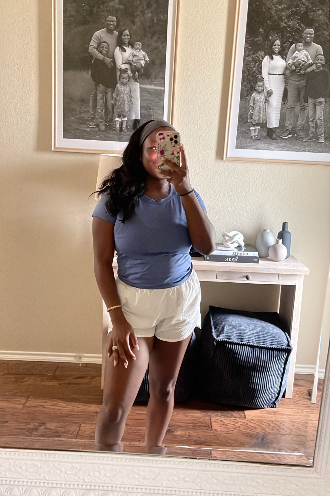 Workout fit of the day! 
The shorts hide my mom pooch and make me feel so comfortable in my body while working out! 

#LTKFitness #LTKFindsUnder100 #LTKActive