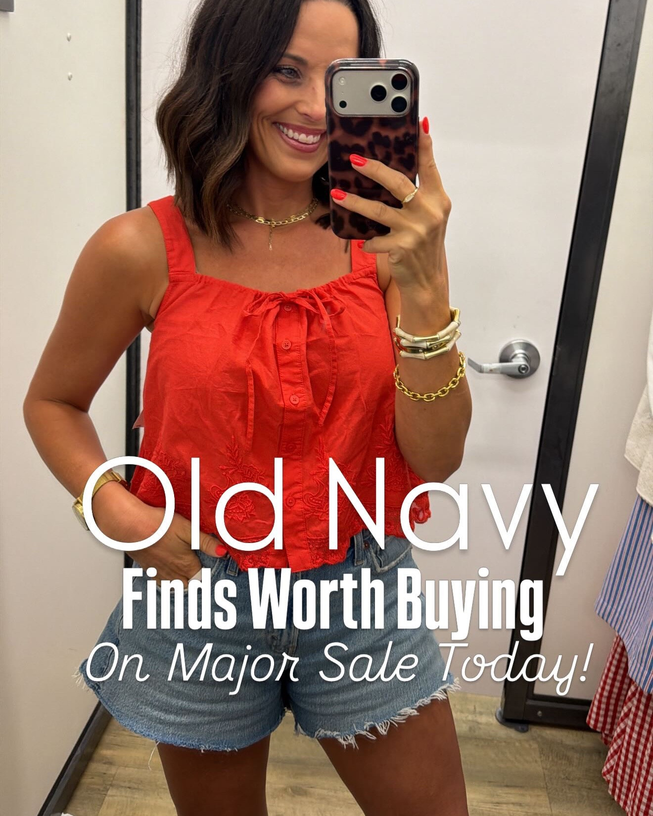 Huge old navy sale today! Perfect time to stock up on those closet staples for the fam this spring! into Old Navy today and found so many cute pieces! 

 I’m 5’3 127  for size reference and I put sizes I’m wearing on the photos! 

#oldnavyfinds #oldnavystyle 
Old Navy new arrivals, affordable summer fashion, summer red dress fashion 2026, women’s spring dresses women, spring outfit ideas, everyday outfits, summer wardrobe essentials, Old Navy try on haul, LTK style, LTK finds, affordable fashion finds, everyday style, summer outfit inspo, summer break 4th of July 
Americana

#LTKSaleAlert #LTKootd