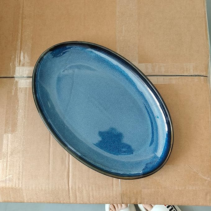 Ceramic Large Serving Platters- Set of 3 Oval Platters for Entertaining. Modern Kitchen Dishes fo... | Amazon (US)