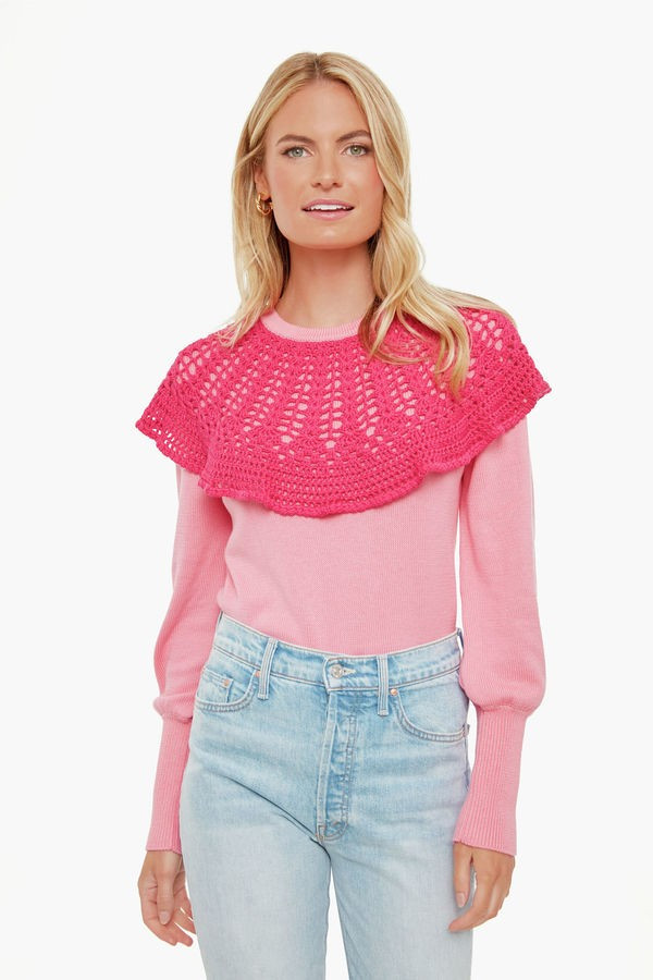 Mixed Berry Crochet Bettina Sweater | Tuckernuck (US)