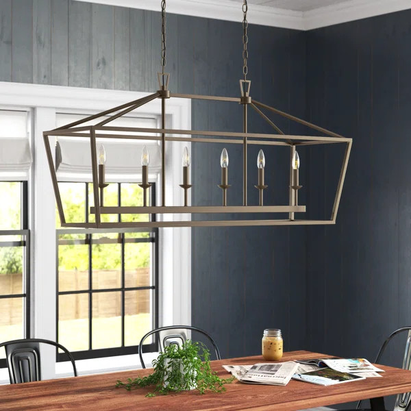 Hertford 6 - Light Dimmable Kitchen Island Geometric Chandelier | Wayfair North America