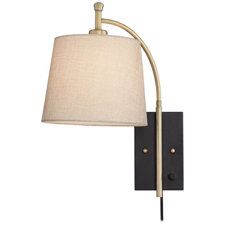 360 Lighting Chester Antique Brass and Black Swing Arm Wall Lamps Set of 2 | Walmart (US)