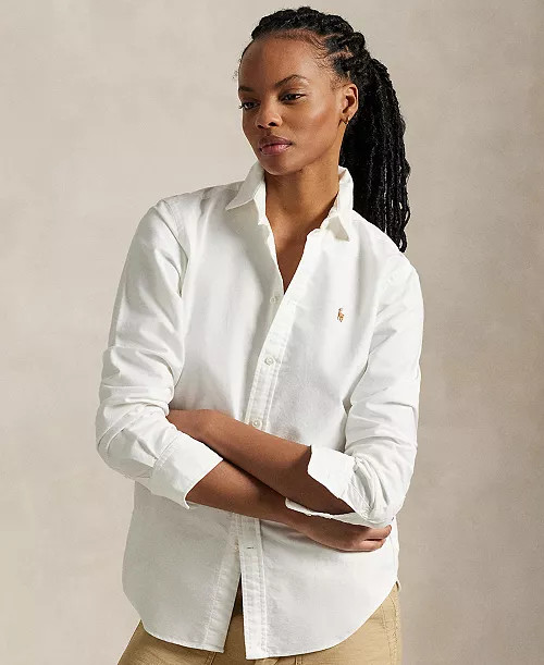 Women's Slim-Fit Oxford Shirt | Macy's
