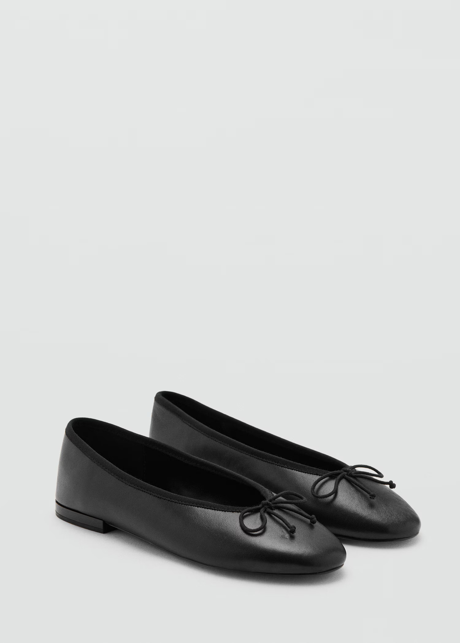 Leather ballet flats with bow | Mango (US/MX/AU)