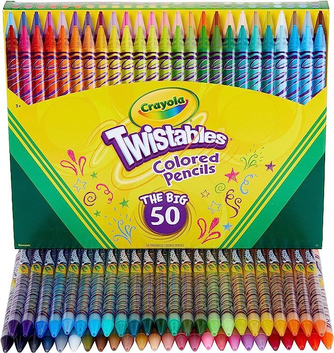 Crayola Twistables Colored Pencil Set, Fun School Supplies For Boys And Girls, Coloring Gift, 50 ... | Amazon (US)