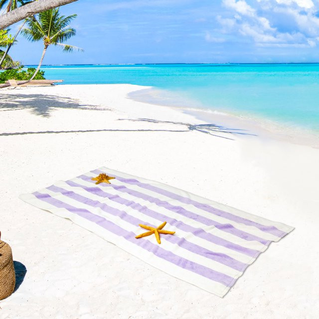 Mainstays Cabana Beach Towel, 58" x 28", Lavender - Walmart.com | Walmart (US)