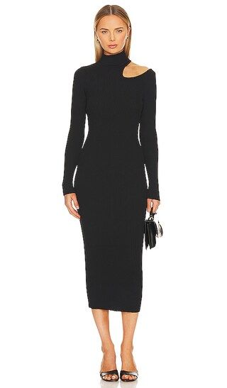 Ainsley Midi Dress in Black | Revolve Clothing (Global)