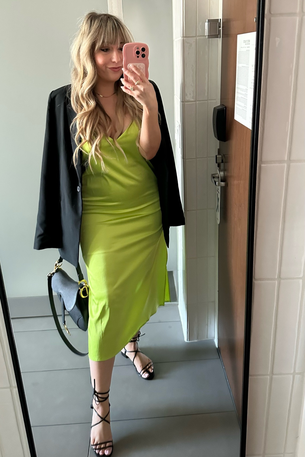 Like satin midi dress with an oversized blazer and lace up sandals 

#LTKFind #LTKunder50