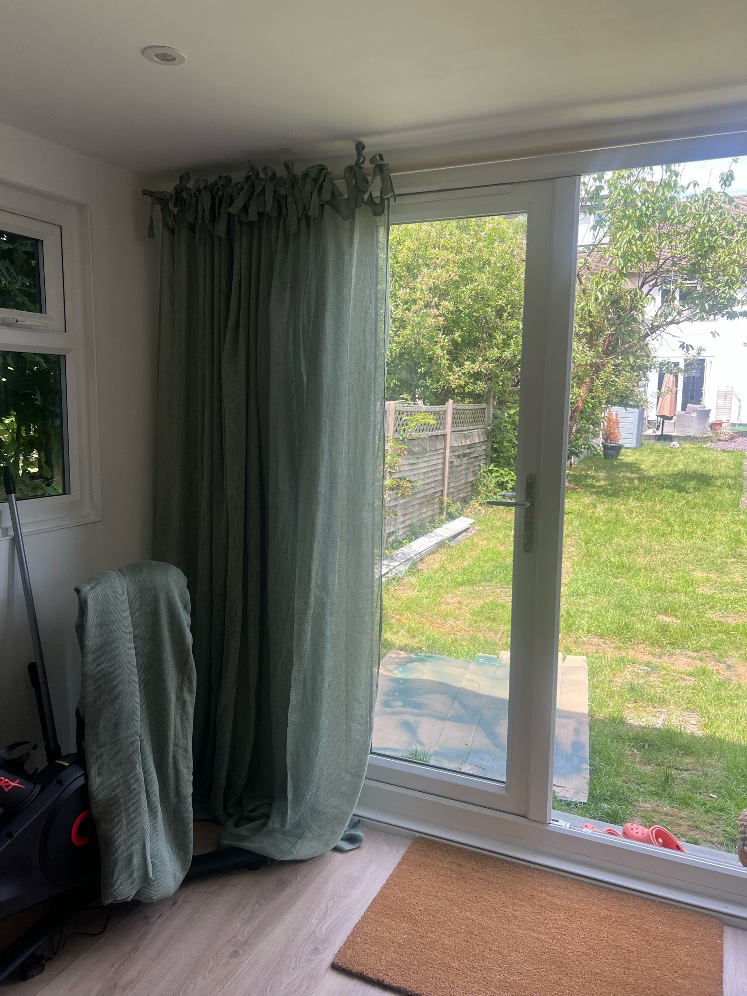 Garden studio is coming along nicely. Added this curtain rail (extendable) in natural along with these tie top sheer curtains in eucalyptus

#LTKhome #LTKuk #LTKsale