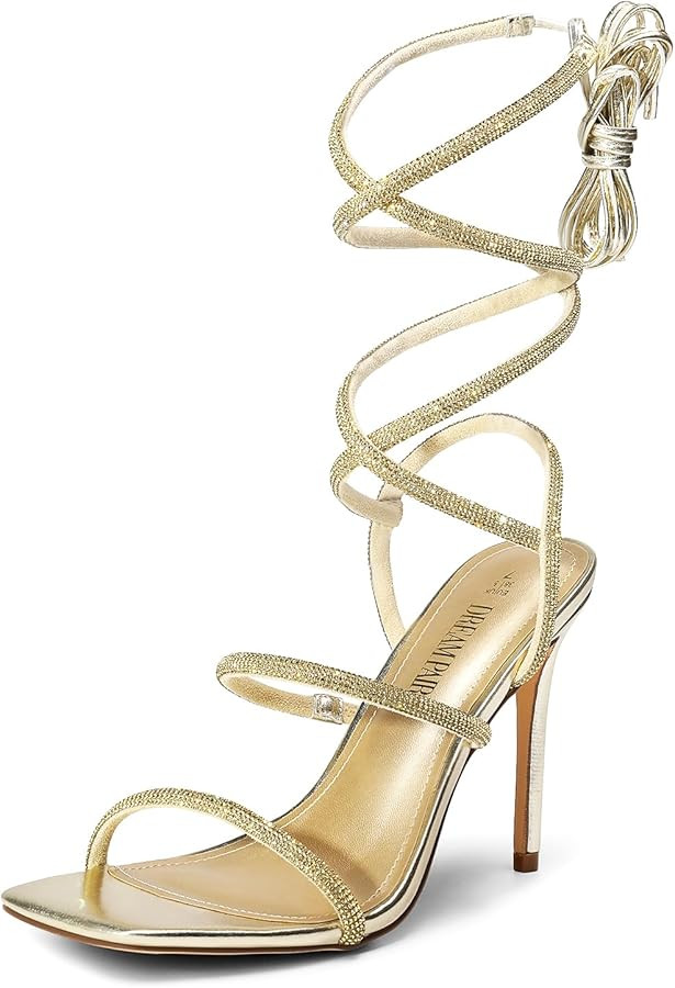 DREAM PAIRS High Heels Stilletos Heels for Women Strappy Gladiator Sexy Square Toe Heels Open Toe... | Amazon (US)