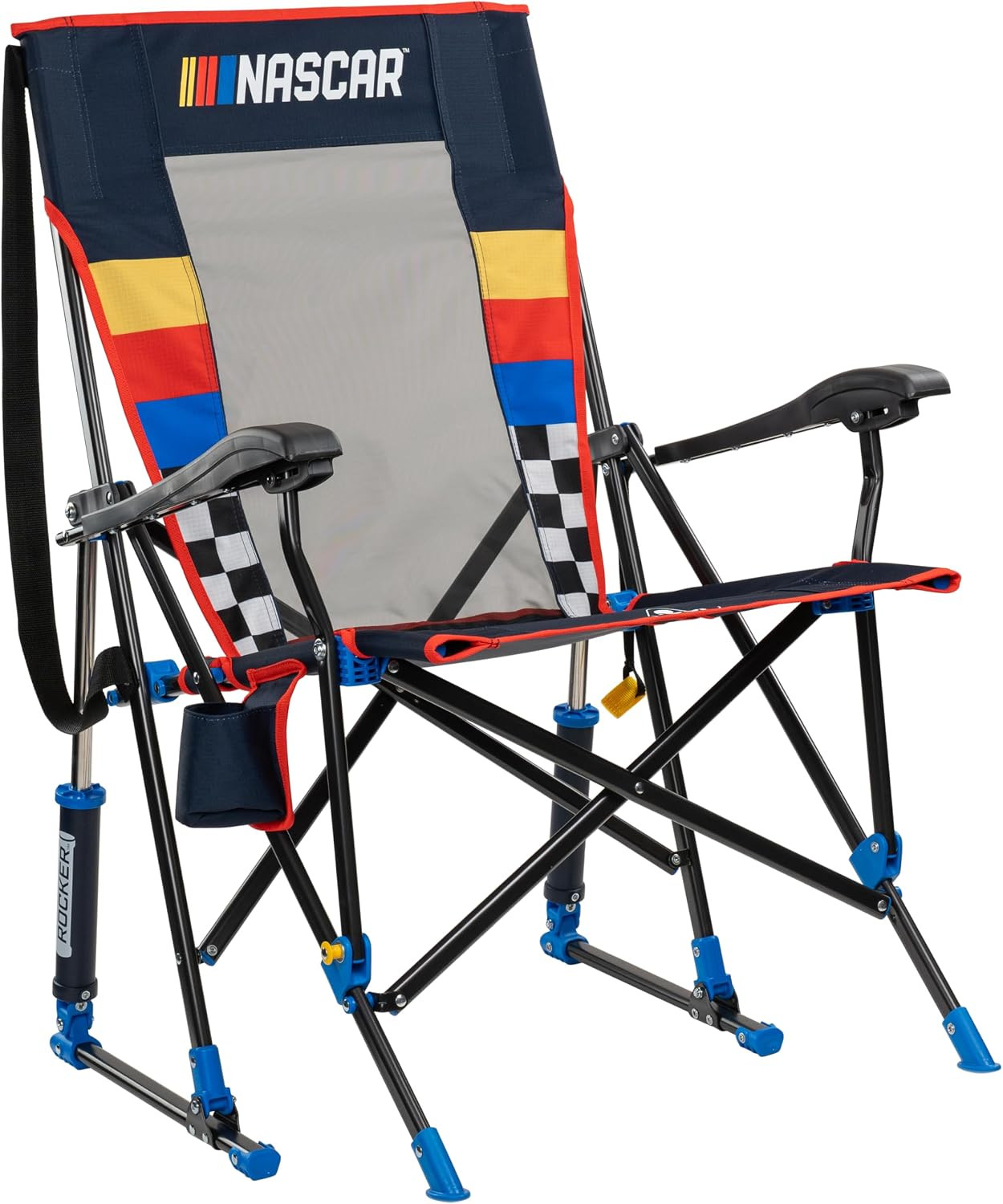 GCI Outdoor NASCAR Roadtrip Rocker Camping & Sideline Sports Chair | Portable Folding Rocking Chair with Durable Armrests & Drink Holder, Black | Amazon (US)