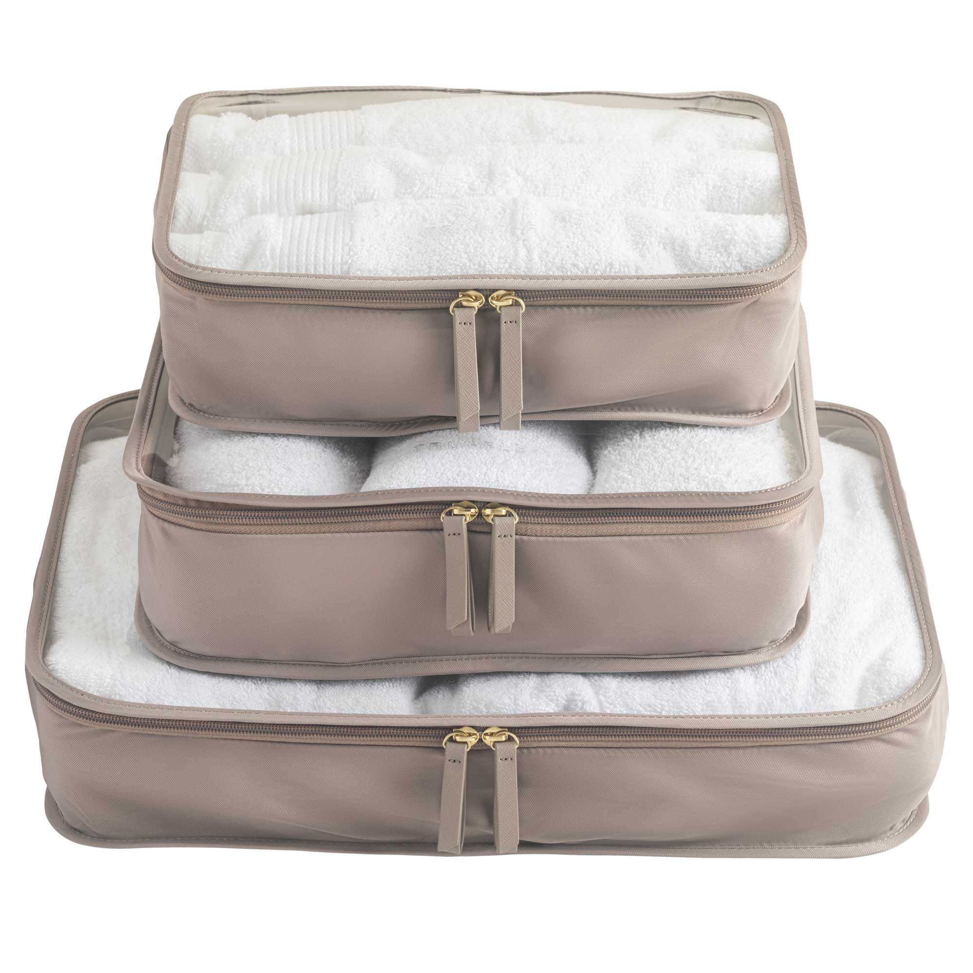 Clarity Packing Cube Trio - See Through Packing Cubes | Truffle | TRUFFLE