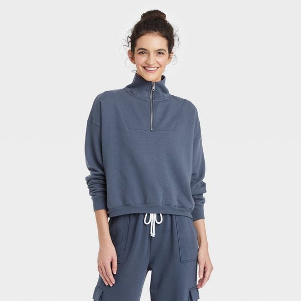 Women's French Terry Quarter-Zip Lounge Sweatshirt - Colsie™ | Target