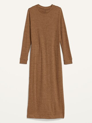 Rib-Knit Long-Sleeve Maxi Shift Dress for Women | Old Navy (US)