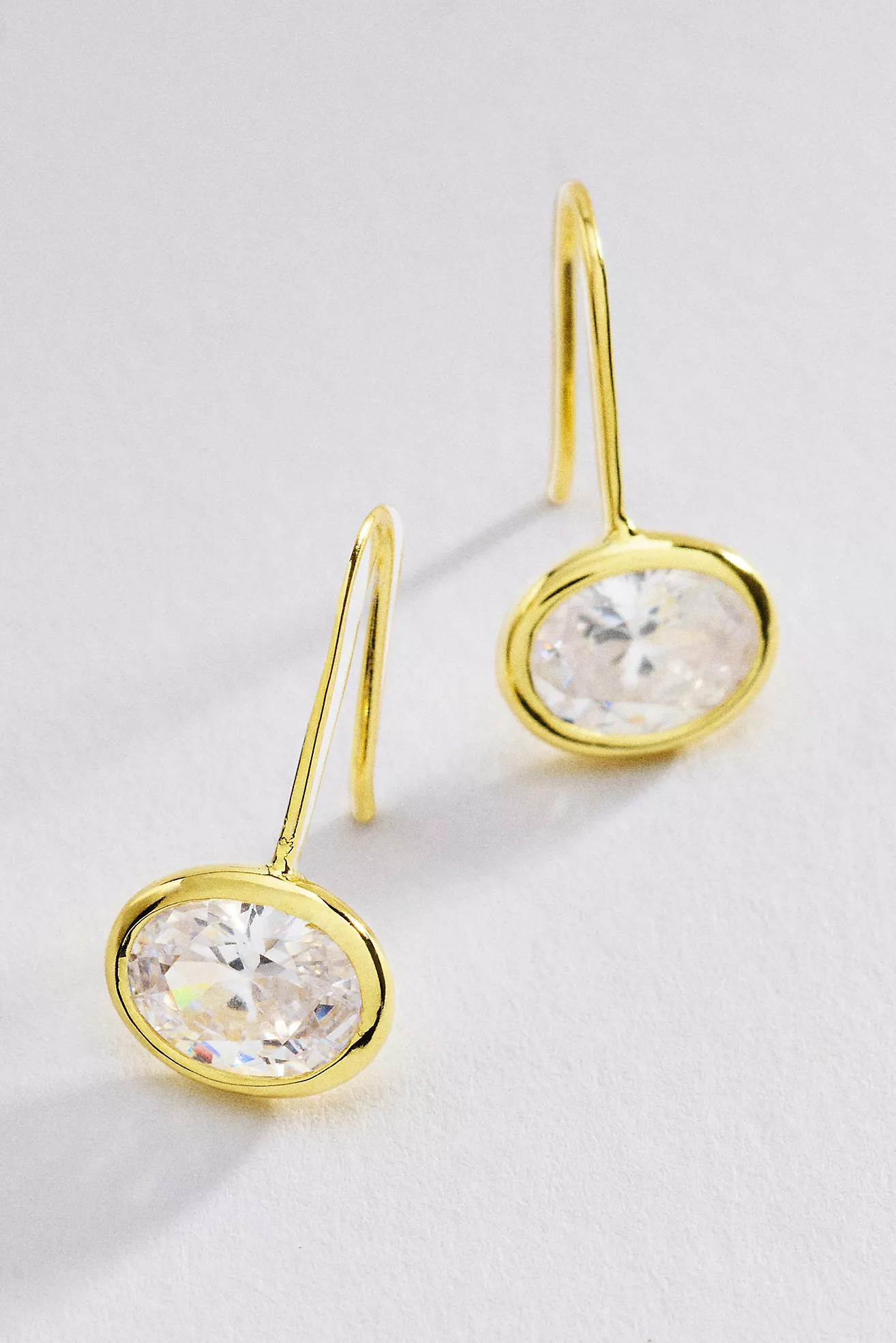 Fallon Bezel Oval French Hook Earrings | Anthropologie (US)