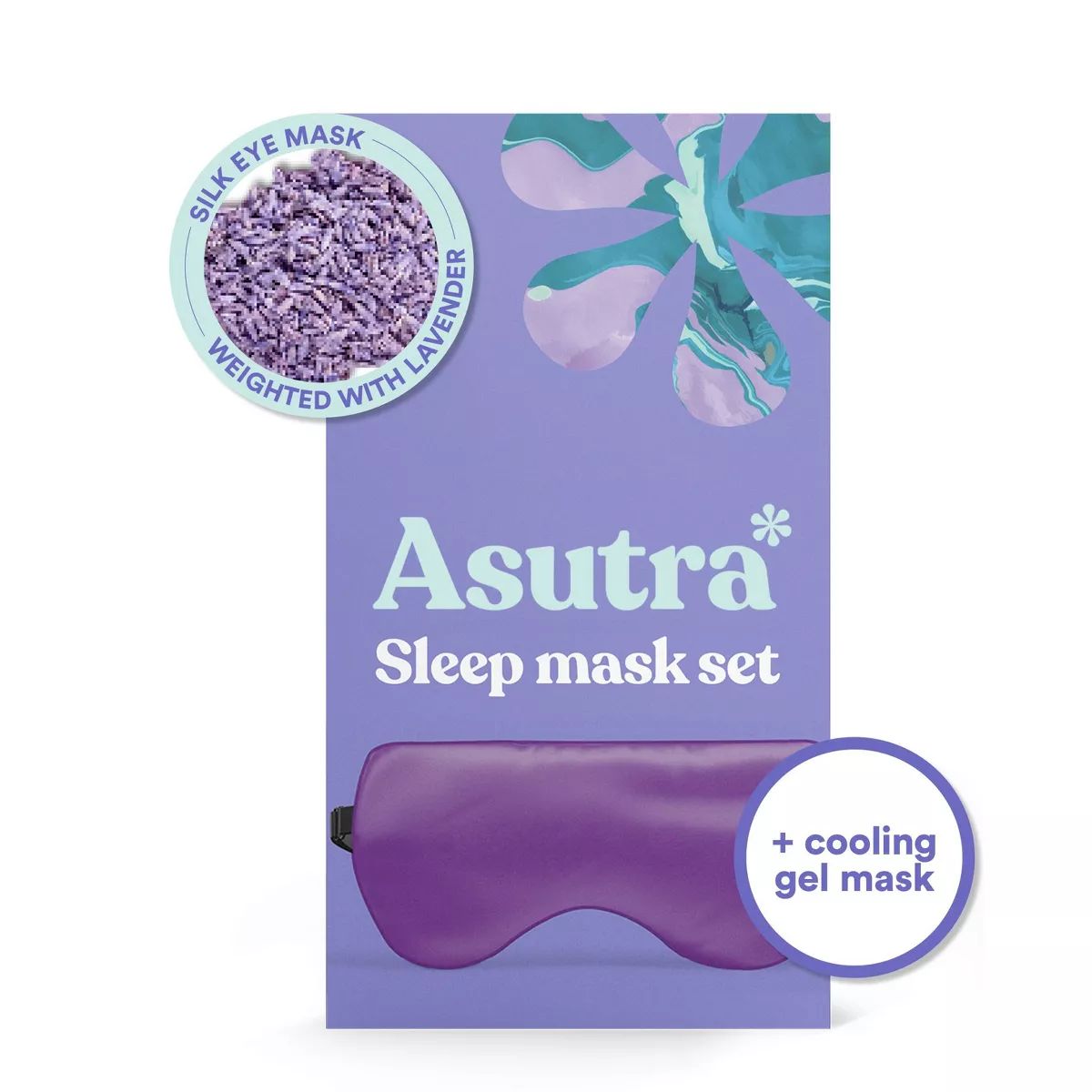 Asutra Natural Sleep Mask Set with Weighted Lavender Silk Eye Pillow & Cooling Gel Mask - 2pc | Target