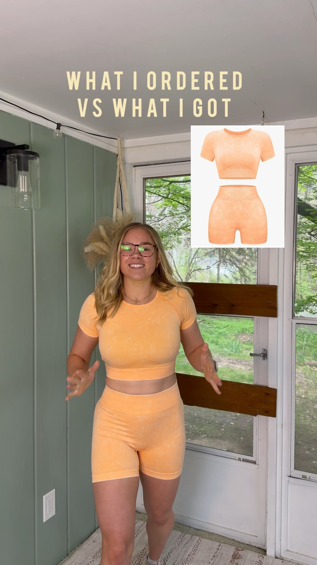 Summer matching workout set. 🧡🍑🍊🏵️This distressed orange is so pretty! It does come in so many other colors too. 
Wearing a size medium, fits true to size. 

🛍️Comment “SET” to shop! 
💸 discount code on Amazon: 2OQW6G7HPDISW

Womens Workout Sets 2 Piece - Seamless Acid Wash Yoga Outfits Shorts and Crop Top Matching Gym Athletic Clothing Set

#cuteworkoutset #cuteworkoutclothes #athleticwearforwomen #bikershorts #bikershortsoutfit

#LTKActive #LTKgrwm #LTKfitnessgoals