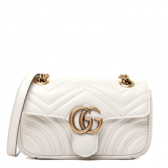 GUCCI

Calfskin Matelasse Mini GG Marmont Shoulder Bag White | Fashionphile
