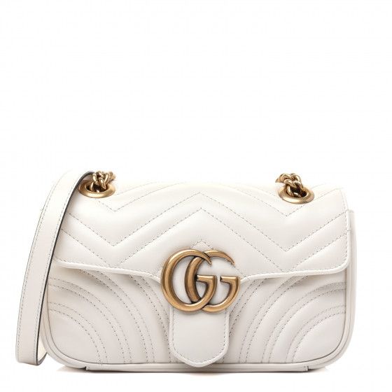 GUCCI

Calfskin Matelasse Mini GG Marmont Shoulder Bag White | Fashionphile