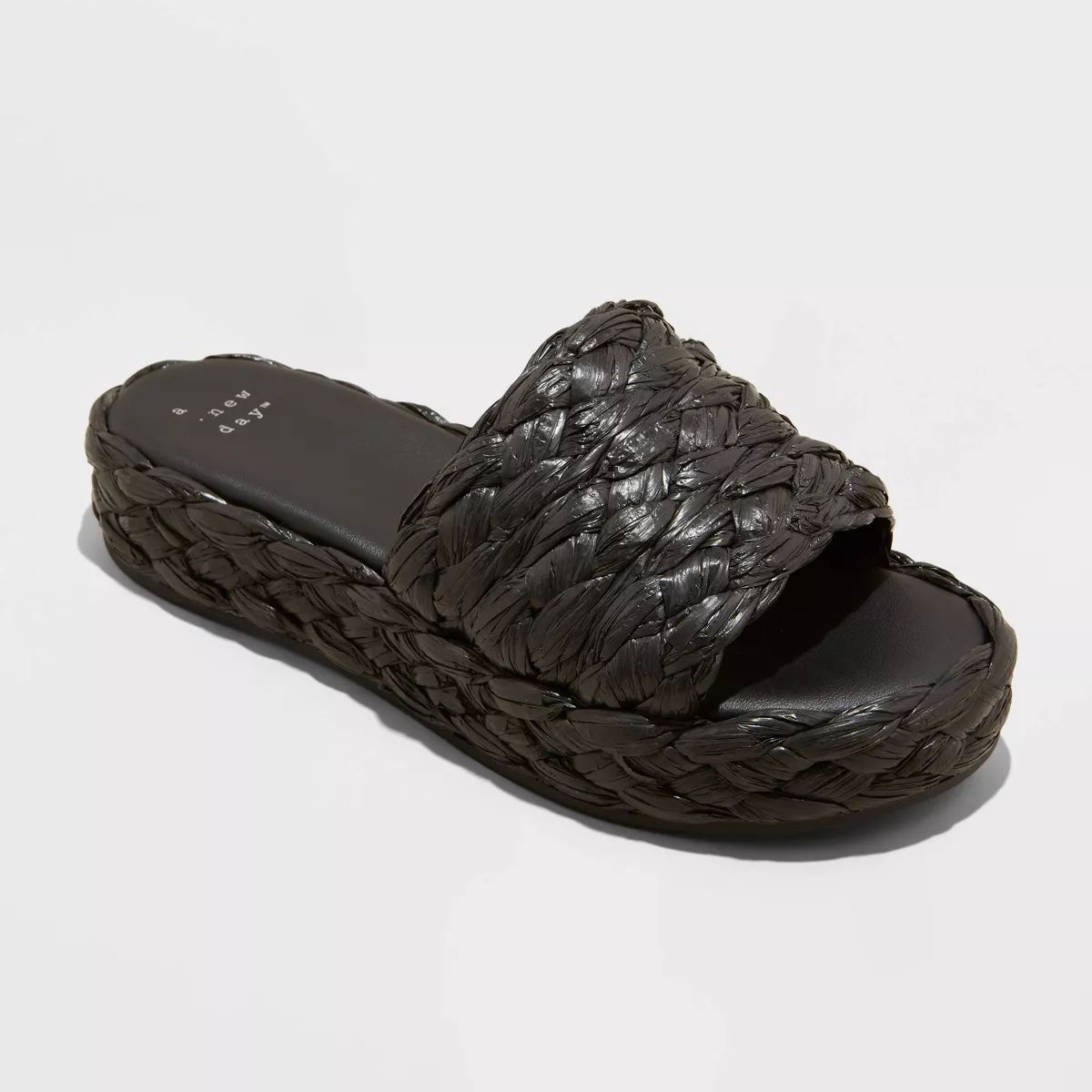 Women's Casey Flatform Slide Sandals - A New Day™ Black 6.5 | Target