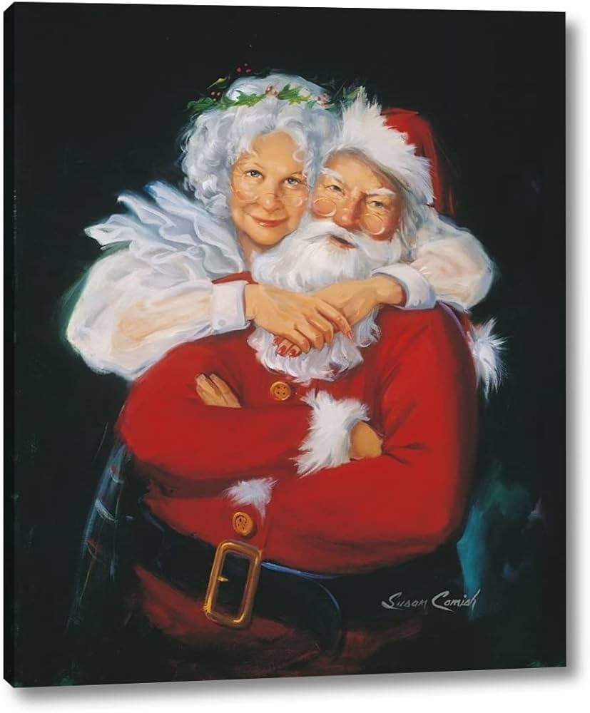 Mr and Mrs Claus by Susan Comish - 20" x 24" Canvas Art Print Gallery Wrapped - Ready to Hang | Amazon (US)
