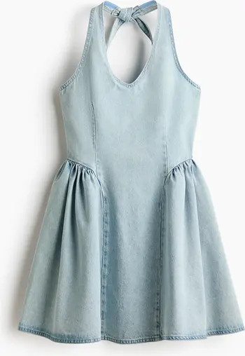 H&M Flared-skirt Denim Dress | Nordstrom | Nordstrom