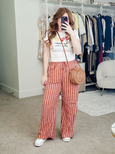 Summer outfit from amazon that doesn’t involve shorts. These FreePeople lookalike pants are super light weight and comfy! 

Size large in all. Trendy outfit. 

#LTKMidsize #LTKStyleTip #LTKFindsUnder50