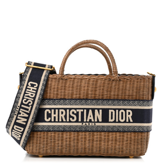Wicker Oblique Basket Bag Blue | FASHIONPHILE (US)