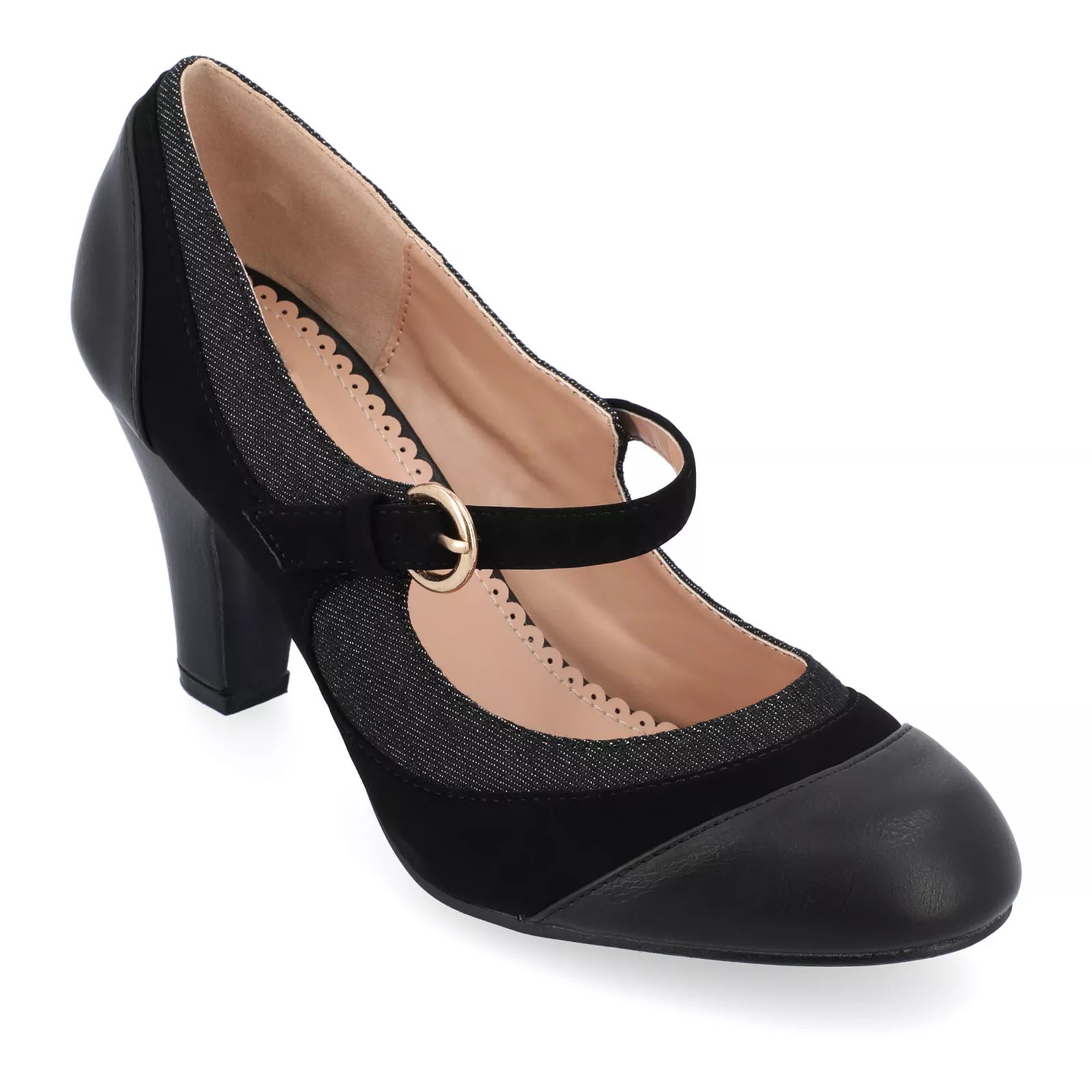 Journee Collection Siri Women's Mary Jane Heels, Size: Medium (8), Black | Kohl's