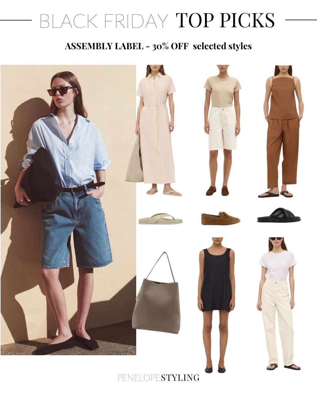 SEVEN days of sale tips - day 2! Sharing my top picks from the Assembly Label sale, these selected styles all 30% off. Looove these denim jorts in blue or cream denim, the rust relaxed fit poplin set, a great shirt dress, or fab shoes! 

#blackfriday #jeans #jorts #denimshorts #casualstyle #smartcasual #linen #shirtdress

#LTKworkwear #LTKjeans #LTKshoes