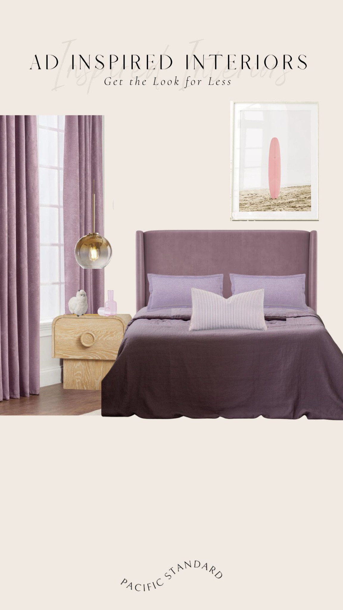 AD inspired spaces: California cool, modern purple/lavender bedroom. This space is the perfect design for a tween, teen or guest bedroom. Modern wall hanging globe lights give a modern yet, warm feel to this cool-toned retreat.

Bedroom mock-up, bedroom design, tween bedroom, teen bedroom, purple bedroom, modern bedroom, design mock up, inspired space, 

#LTKFind #LTKhome