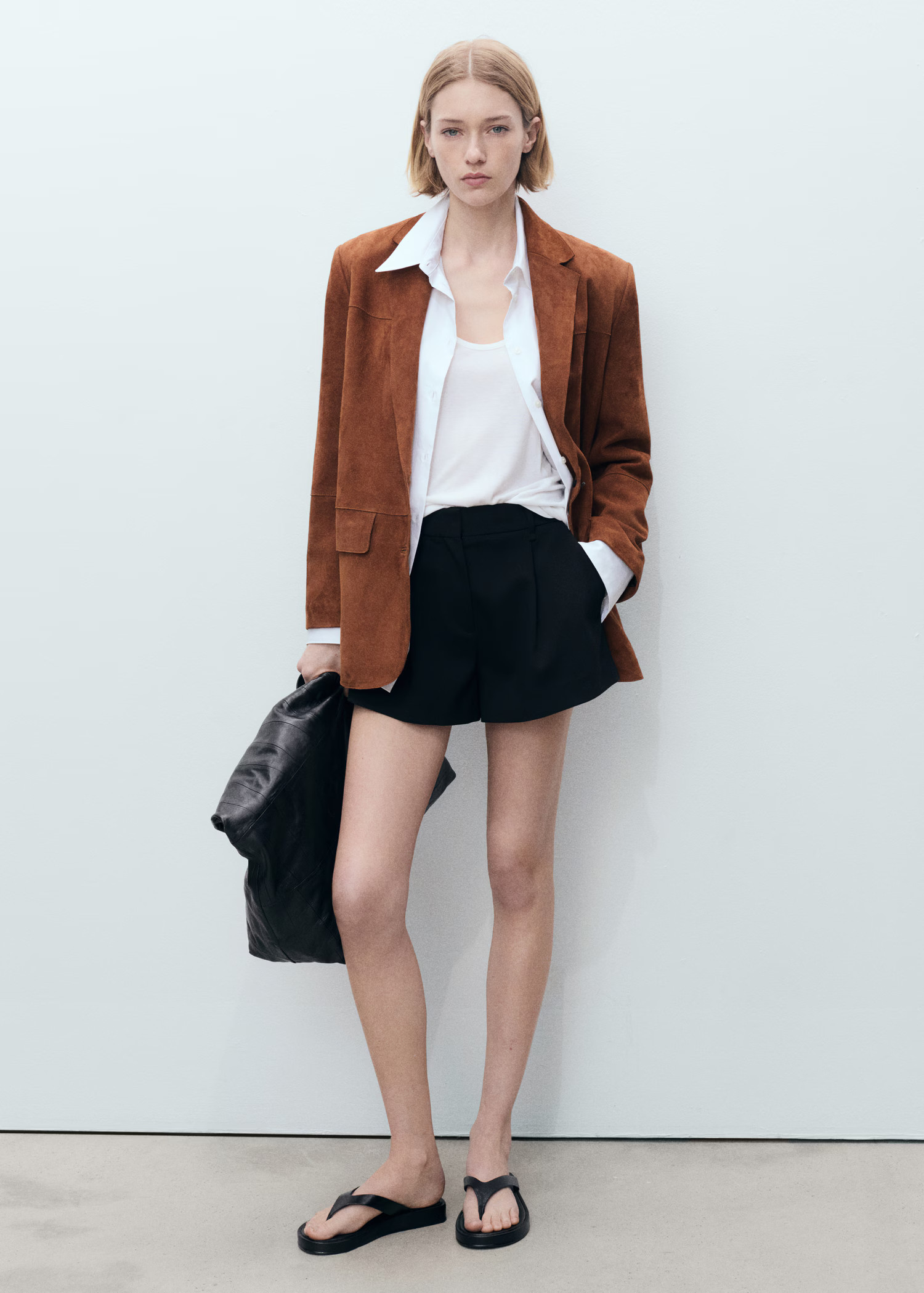 Straight suede blazer - Women | MANGO USA | Mango (US/MX/AU)