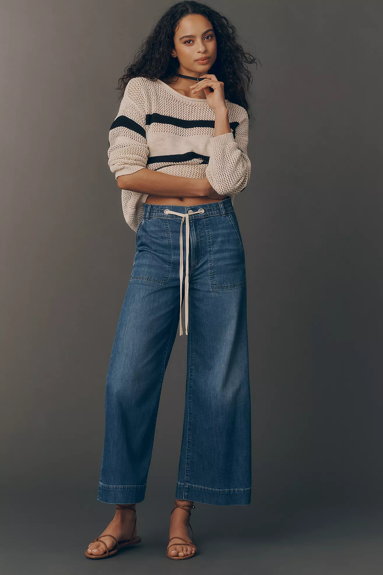 Joe's Jeans Madeline Drawstring High-Rise Wide-Leg Jeans | Anthropologie (US)