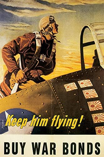 Keep Him Flying Vintage World War II Two WW2 WWII USA Military Propaganda Poster | Amazon (US)