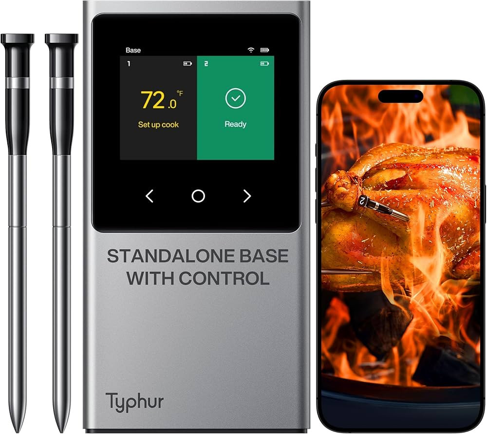 Sync Pro WiFi Wireless Meat Thermometer, 2 Thin Probes, Smart Base, LCD Display, Unlimited Range,... | Amazon (US)