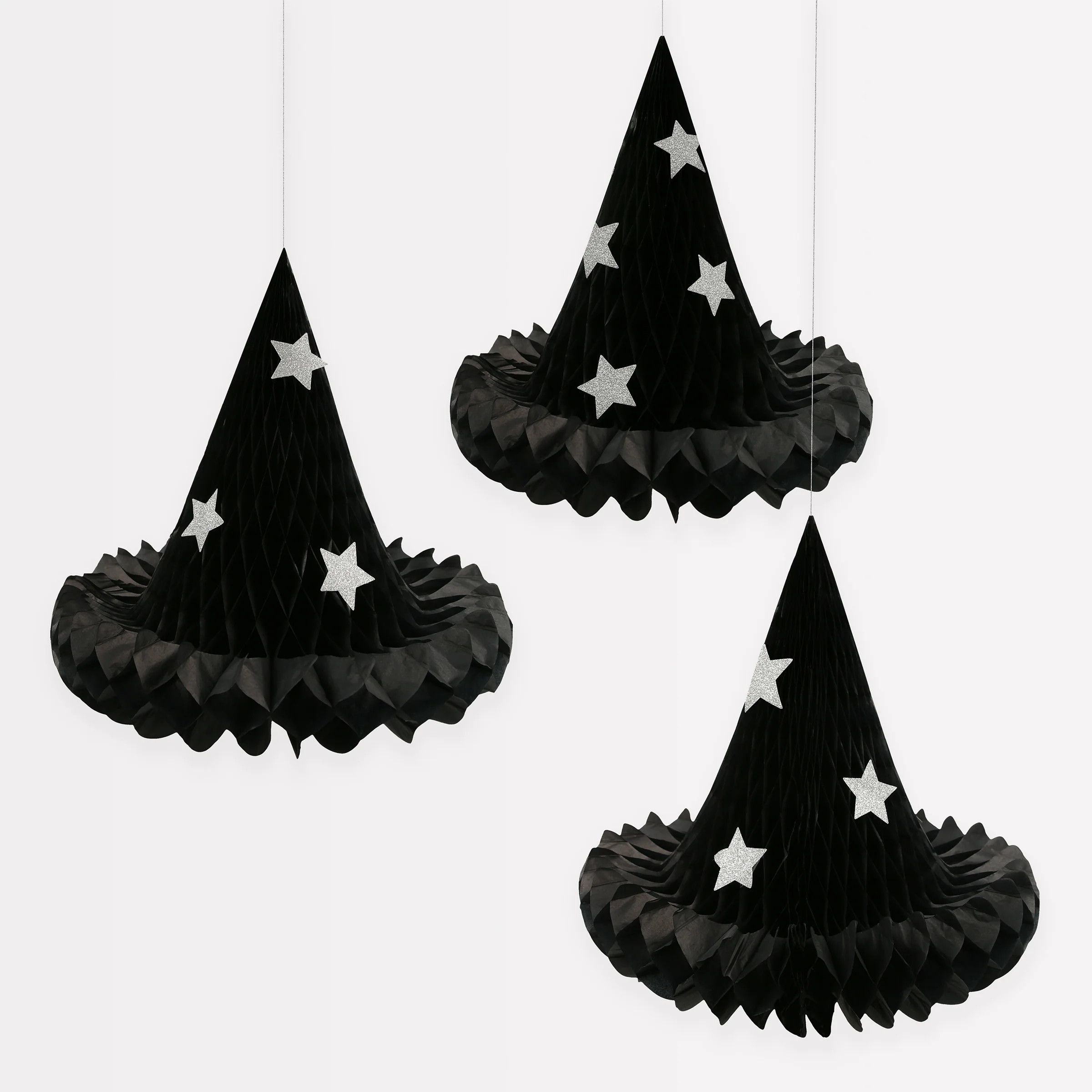 Hanging Honeycomb Witch Hat Decorations (x 3) | Meri Meri