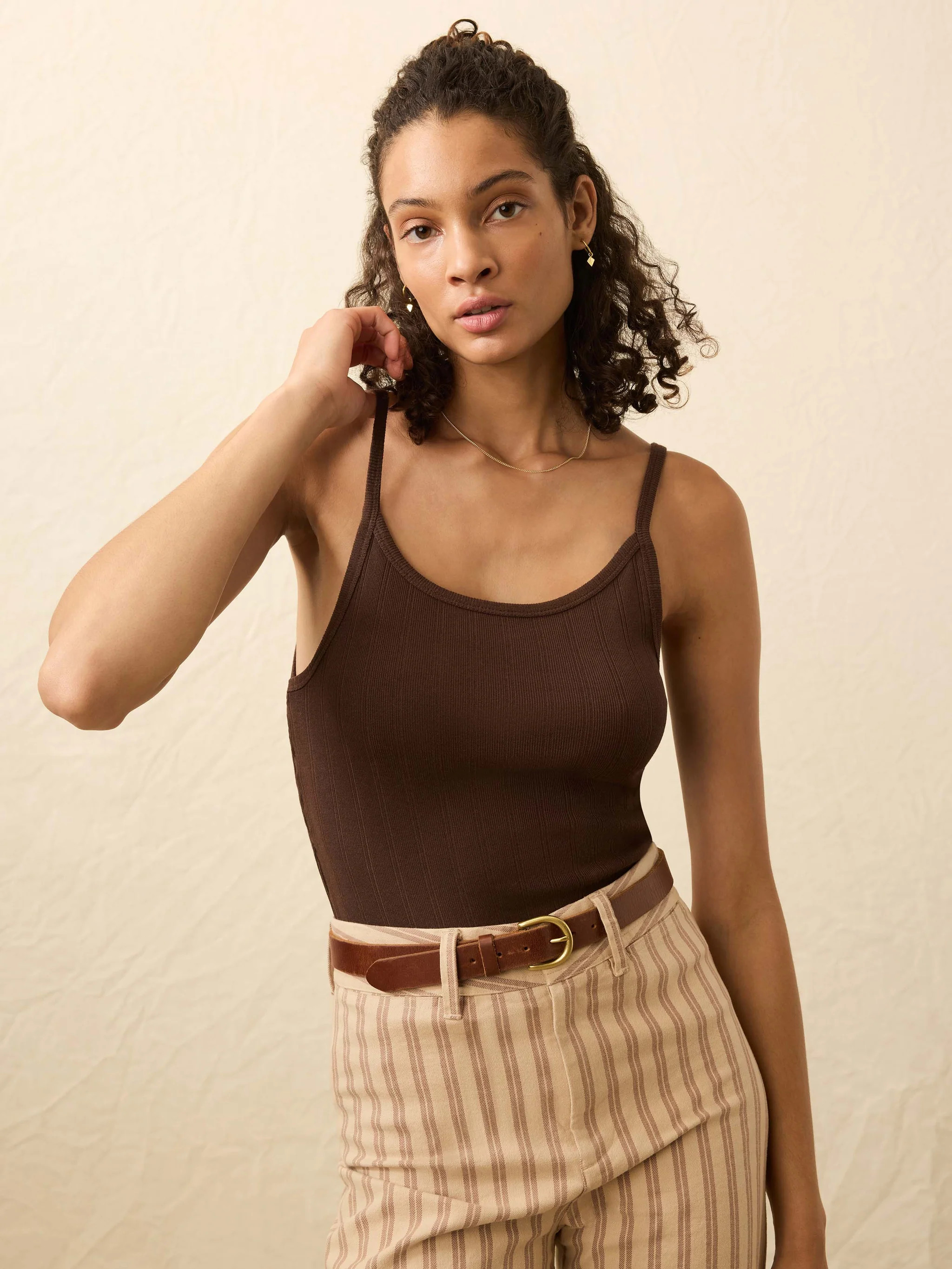 Sunday Rib Tank - Chicory Coffee | Faherty