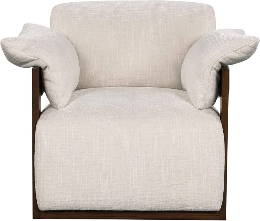 SAFAVIEH Couture Collection Ivybella Ivory Chenille/Dark Brown Pillow Top Accent Chair (Fully Ass... | Amazon (US)