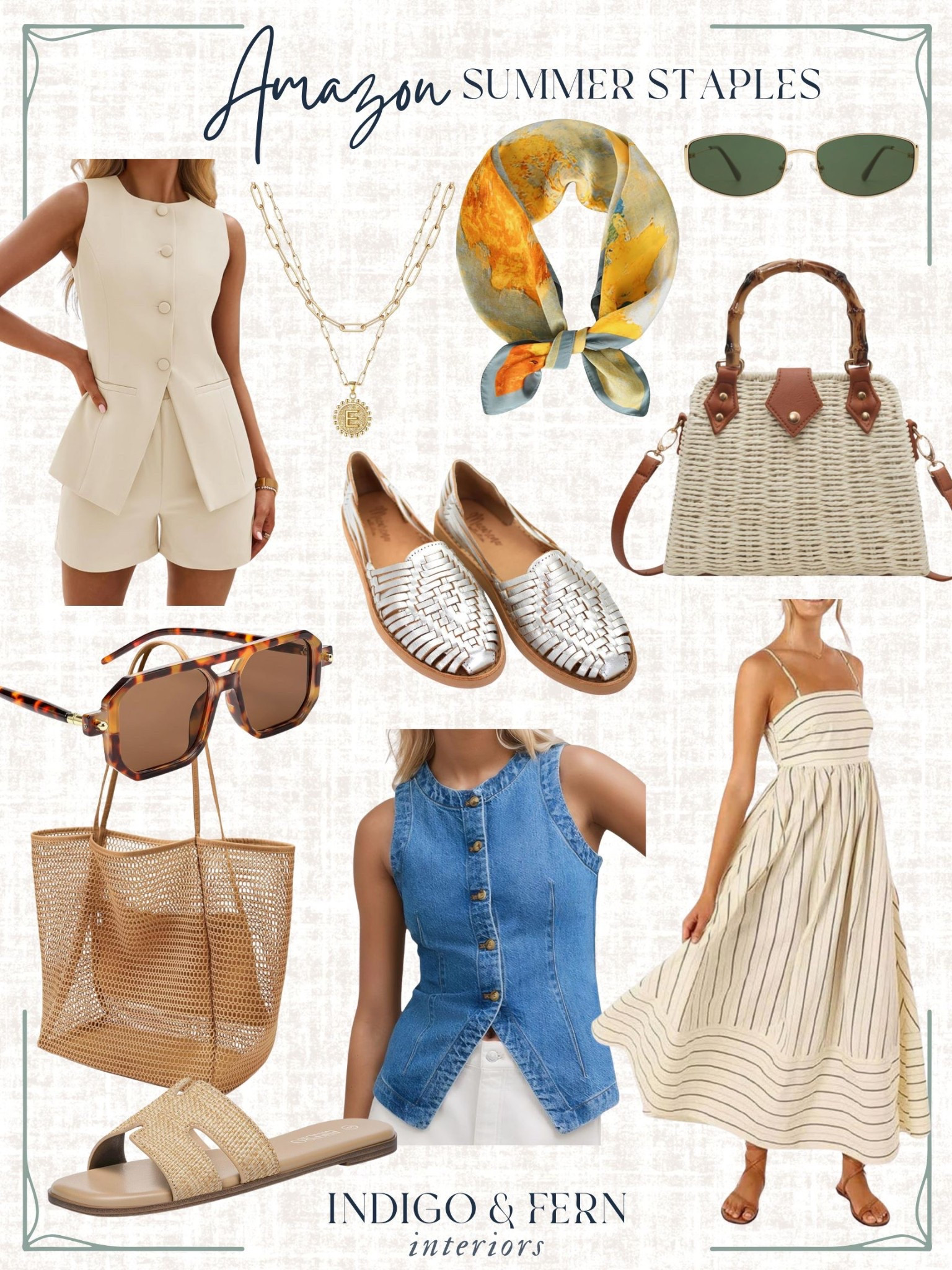 A Nancy Meyers summer. 🌾

✨ Still stunning from last year: 
• Hermes-inspired sandals 
• two-piece sets 
• mesh totes 

🥂 Notable newbies: 
• all the vests 
• denim everything 
• silk scarves 🤍

And so much more! 

#LTKSummerEdit #LTKStyleTip #LTKSeasonal