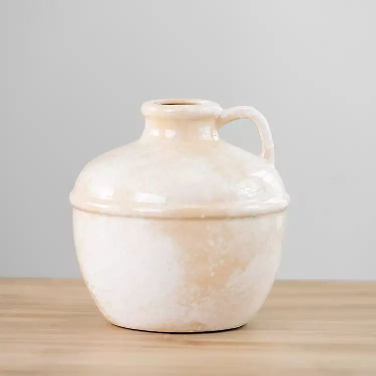 New! Mottled Ivory Stone Pitcher Vase, 8 in. | Kirkland's Home