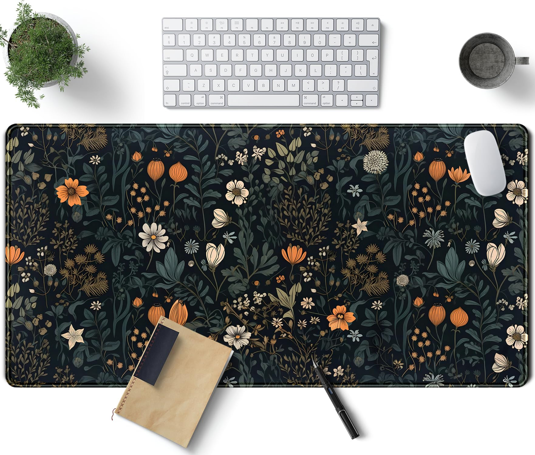 Cute Dark Floral Desk Mat Vintage Flowers Plant Mouse Pad XXL Large Extended Gaming Mousepad Wome... | Amazon (US)