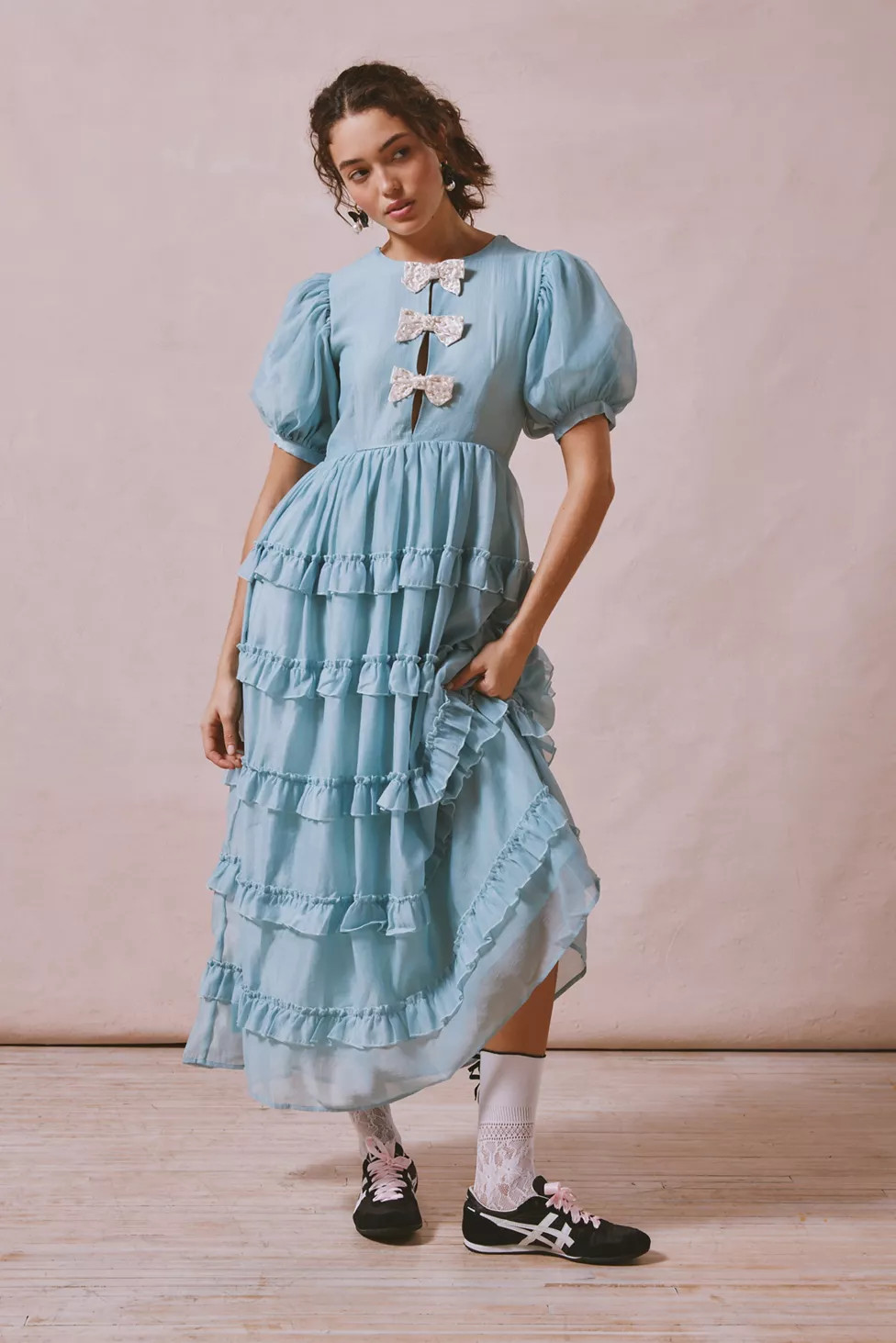 Sister Jane Dream Pistachio Tiered Midi Dress | Urban Outfitters (US and RoW)