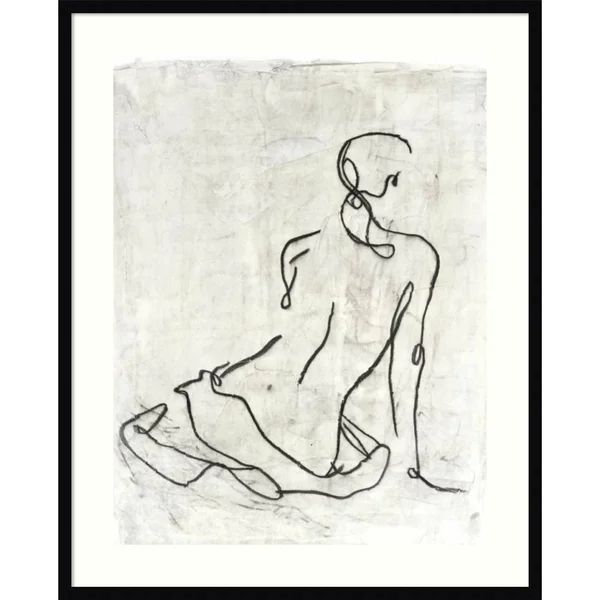 Embellished Gestural Contour I (Nude) by Ethan Harper - Picture Frame Drawing Print on Paper | Wayfair North America